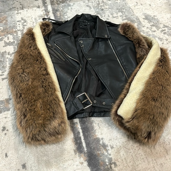Shaci faux fur leather jacket